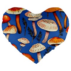 Tiny And Delicate Animal Crossing Mushrooms Large 19  Premium Heart Shape Cushions by GardenOfOphir