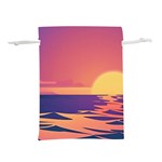 Sunset Ocean Beach Water Tropical Island Vacation Lightweight Drawstring Pouch (S) Front