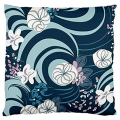 Flowers Pattern Floral Ocean Abstract Digital Art Large Premium Plush Fleece Cushion Case (two Sides) by Pakemis