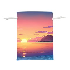 Sunset Ocean Beach Water Tropical Island Vacation 3 Lightweight Drawstring Pouch (m) by Pakemis