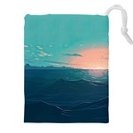 Ai Generated Ocean Sea Water Anime Nautical Drawstring Pouch (4XL) Front