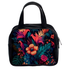 Tropical Flowers Floral Floral Pattern Pattern Classic Handbag (two Sides) by Pakemis