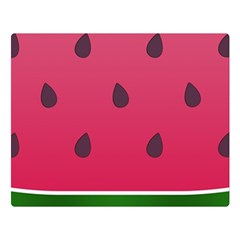 Watermelon Fruit Summer Red Fresh Food Healthy One Side Premium Plush Fleece Blanket (large) by Wegoenart