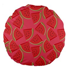 Watermelon Background Watermelon Wallpaper Large 18  Premium Round Cushions by Wegoenart