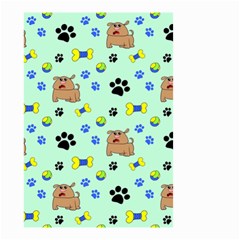 Dog Pattern Seamless Blue Background Scrapbooking Small Garden Flag (two Sides) by Wegoenart