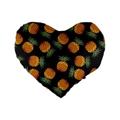 Pineapple Background Pineapple Pattern Standard 16  Premium Flano Heart Shape Cushions by Wegoenart