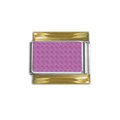 Violet Flowers Gold Trim Italian Charm (9mm) by Sparkle