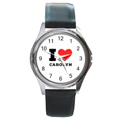 I Love Carolyn Round Metal Watch by ilovewhateva