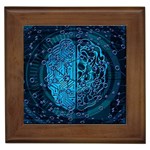 Artificial Intelligence Network Blue Art Framed Tile Front