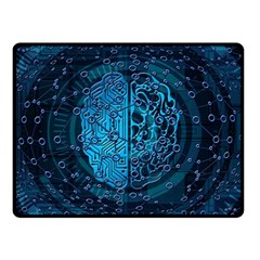 Artificial Intelligence Network Blue Art Fleece Blanket (small) by Semog4