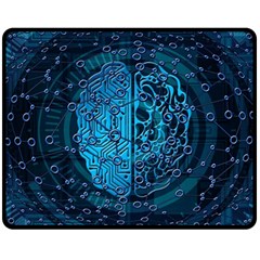 Artificial Intelligence Network Blue Art Fleece Blanket (medium) by Semog4