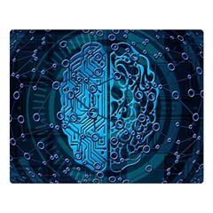 Artificial Intelligence Network Blue Art Premium Plush Fleece Blanket (large) by Semog4