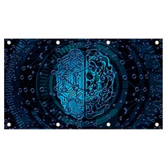 Artificial Intelligence Network Blue Art Banner And Sign 7  X 4  by Semog4