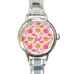 Pumpkin Tea Cup Pie Dessert Round Italian Charm Watch by Semog4