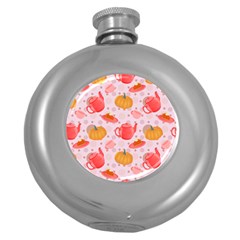 Pumpkin Tea Cup Pie Dessert Round Hip Flask (5 Oz) by Semog4