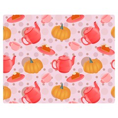 Pumpkin Tea Cup Pie Dessert One Side Premium Plush Fleece Blanket (medium) by Semog4