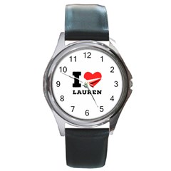 I Love Lauren Round Metal Watch by ilovewhateva