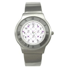Background Hexagram Spiral Stainless Steel Watch by Semog4