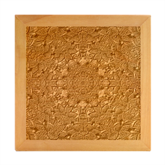 Mandala Rosette Kaleidoscope Floral Background Wood Photo Frame Cube by Jancukart