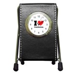 I love theresa Pen Holder Desk Clock Front