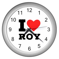 I Love Roy Wall Clock (silver) by ilovewhateva