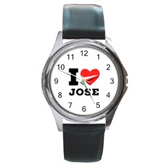 I Love Jose Round Metal Watch by ilovewhateva