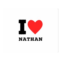 I Love Nathan Premium Plush Fleece Blanket (large) by ilovewhateva