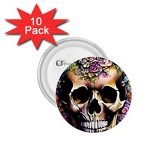 Skeleton Skull Cottagecore 1 75  Buttons (10 Pack) by GardenOfOphir