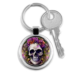 Cute Skulls And Bones Key Chain (round) by GardenOfOphir