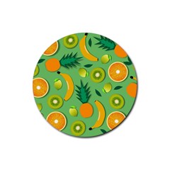 Fruit Tropical Pattern Design Art Rubber Round Coaster (4 Pack) by danenraven