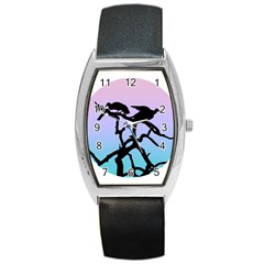 Birds Bird Vultures Tree Branches Barrel Style Metal Watch by Semog4