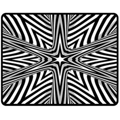 Fractal Star Mandala Black And White Two Sides Fleece Blanket (medium) by Semog4