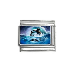 Orca Wave Water Underwater Sky Italian Charm (9mm) by Semog4