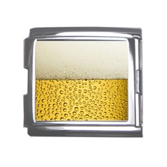 Texture Pattern Macro Glass Of Beer Foam White Yellow Art Mega Link Italian Charm (18mm) by Semog4