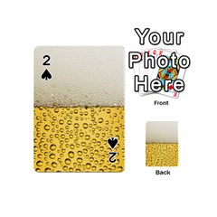 Texture Pattern Macro Glass Of Beer Foam White Yellow Art Playing Cards 54 Designs (mini) by Semog4