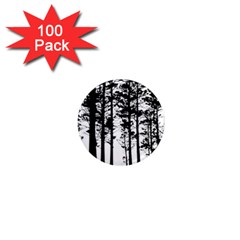 Trees Forest Woods Woodland Trunk 1  Mini Magnets (100 Pack)  by Jancukart