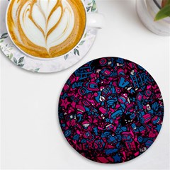 Grafitti Graffiti Abstract Artwork Digital Uv Print Round Tile Coaster by Semog4