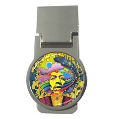 Psychedelic Rock Jimi Hendrix Money Clips (round)  by Semog4