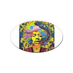 Psychedelic Rock Jimi Hendrix Sticker Oval (10 Pack) by Semog4