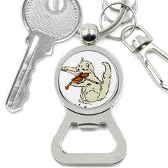 Cat Playing The Violin Art Bottle Opener Key Chain by oldshool