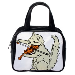 Cat Playing The Violin Art Classic Handbag (one Side) by oldshool