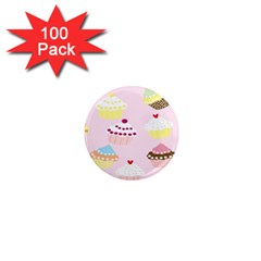 Cupcakes Wallpaper Paper Background 1  Mini Magnets (100 Pack)  by Semog4