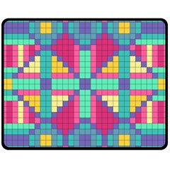 Checkerboard-squares-abstract--- Two Sides Fleece Blanket (medium) by Semog4