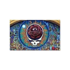 Grateful Dead Skull Rose Sticker Rectangular (10 Pack) by Semog4