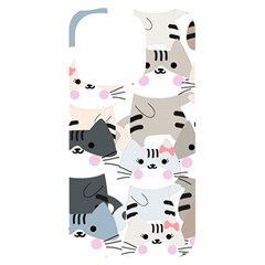 Cute Cat Couple Seamless Pattern Cartoon Iphone 14 Pro Black Uv Print Case by Semog4