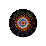 Colorful Prismatic Chromatic Rubber Coaster (Round) Front