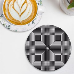 Construction Background Geometric Uv Print Round Tile Coaster by Semog4