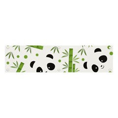 Giant Panda Bear Green Bamboo Banner And Sign 4  X 1  by Salman4z