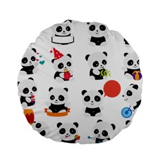 Giant Panda Bear Cuteness Standard 15  Premium Round Cushions by Salman4z