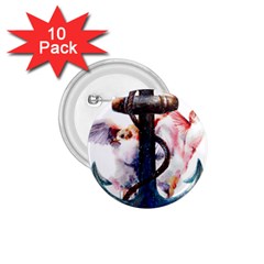 Anchor Watercolor Painting Tattoo Art Anchors And Birds 1 75  Buttons (10 Pack) by Salman4z